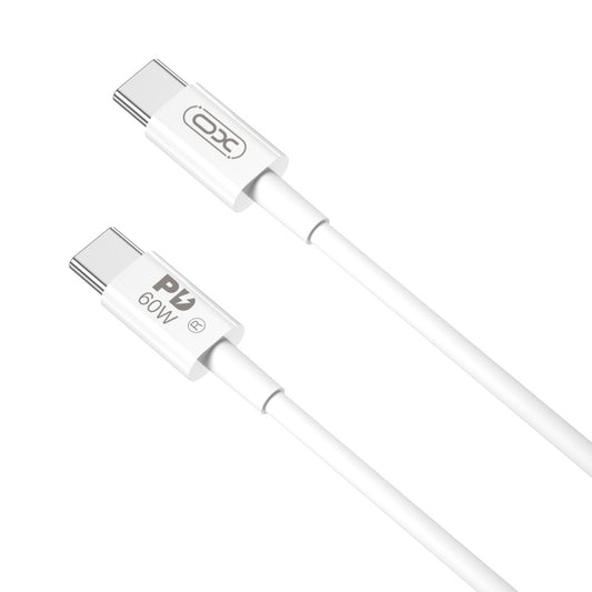Kabl za podatke i punjenje USB-C - USB-C XO Design NB-Q190A, 60W, 1m, Bela
