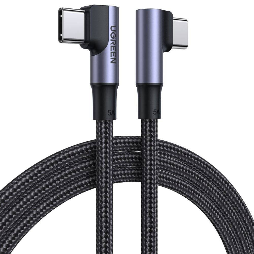 Kabl za Prenos Podataka i Punjenje USB-C - USB-C UGREEN US335 Angled, 100W, 2m, Crni