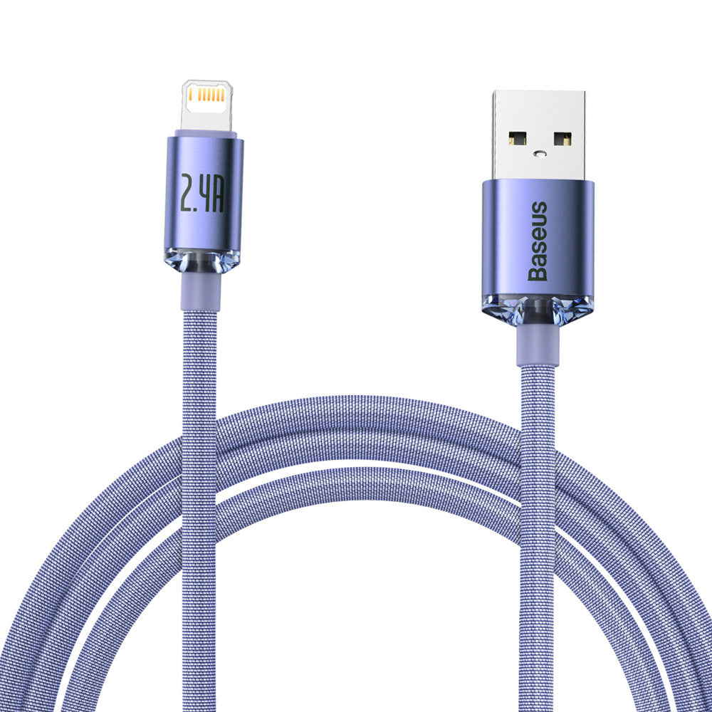 Kabl za podatke i punjenje USB-A - Lightning Baseus Crystal Shine Series, 18W, 2m, Ljubičasti CAJY000105