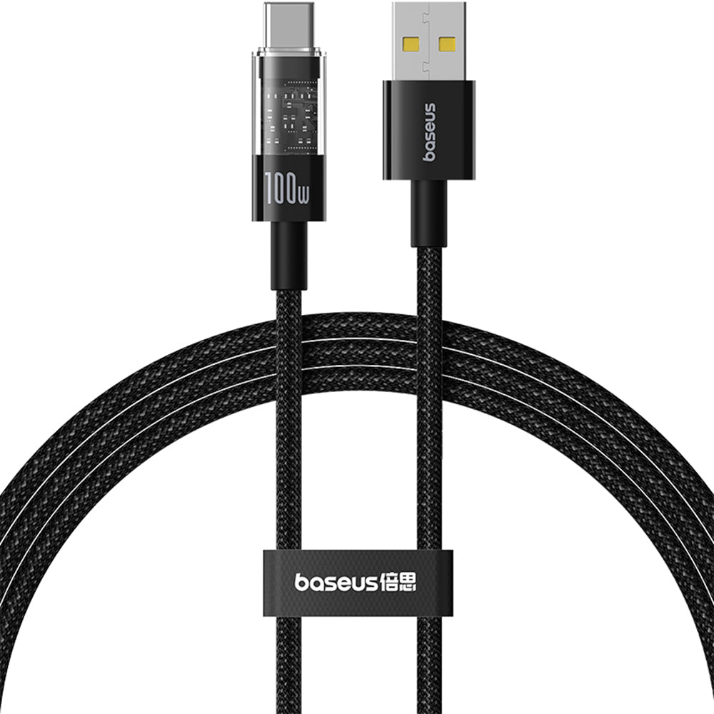 Kabl za prenos podataka i punjenje USB-A - USB-C Baseus Gem, 100W, 1m, Crni P10373002111-00