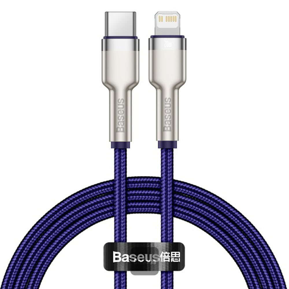 Kabl za prenos podataka i punjenje USB-C - Lightning Baseus Cafule Metal Series, 20W, 1m, Ljubičasti CATLJK-A05