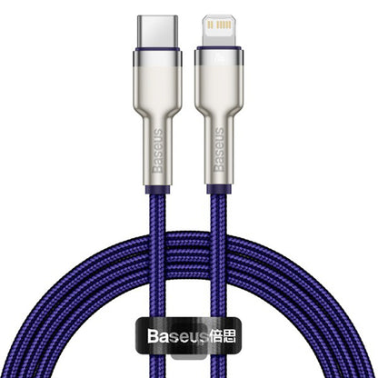 Kabl za prenos podataka i punjenje USB-C - Lightning Baseus Cafule Metal Series, 20W, 1m, Ljubičasti CATLJK-A05