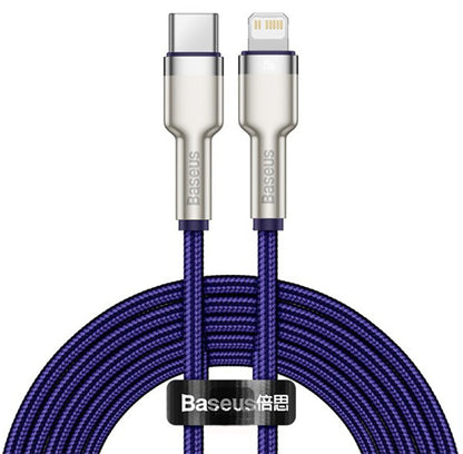 Kabl za prenos podataka i punjenje USB-C - Lightning Baseus Cafule Metal Series, 20W, 2m, Ljubičasti CATLJK-B05