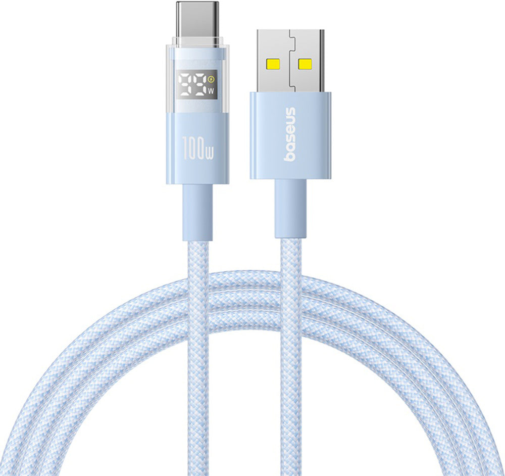 Kabl za prenos podataka i punjenje USB-A - USB-C Baseus Display 2, 100W, 2m, Plavi P10382701311-01