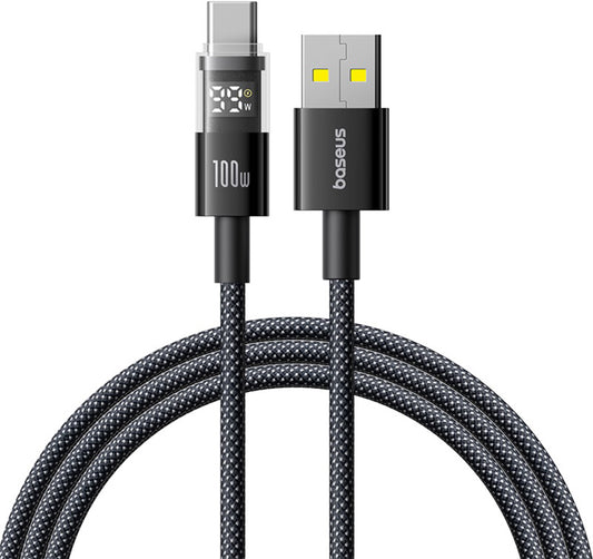 Kabl za prenos podataka i punjenje USB-A - USB-C Baseus Display 2, 100W, 1m, Crni P10382701121-00