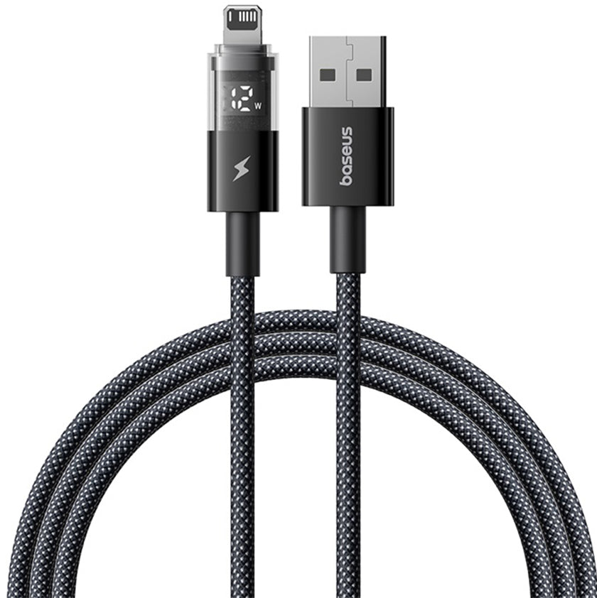 Kabl za prenos podataka i punjenje USB-A - Lightning Baseus Display 2, 18W, 2m, Crni P10382700121-01
