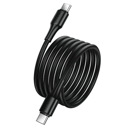 Kabl za prenos podataka i punjenje USB-C - USB-C HOCO X120, 60W, 1m, Crni