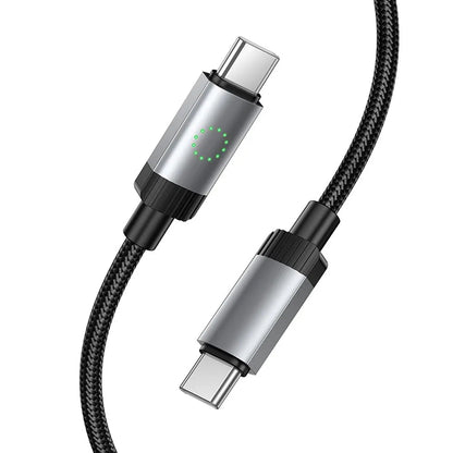 Kabl za prenos podataka i punjenje USB-C - USB-C HOCO X117, 60W, 1m, Crni