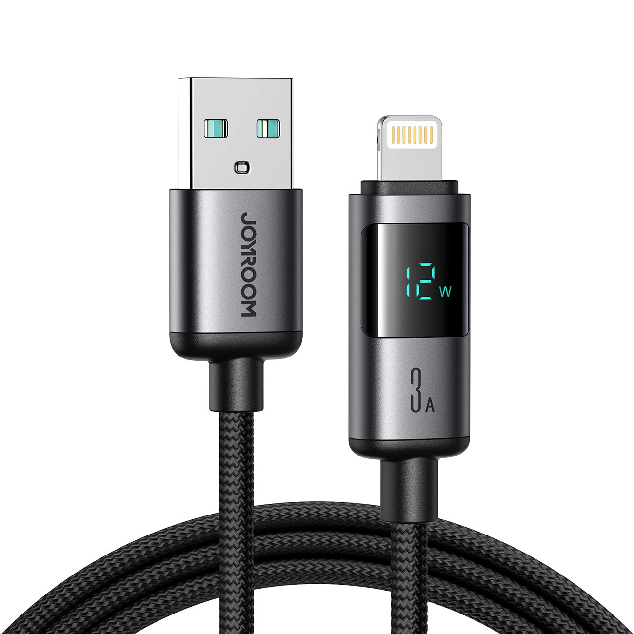 Kabl za podatke i punjenje USB-A - Lightning Joyroom S-A16 Pro Prism Display, 12W, 1.2m, Crni