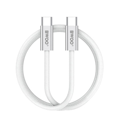 Kabl za podatke i punjenje USB-C - USB-C BWOO BO-X317C, 240W, 1m, Bela