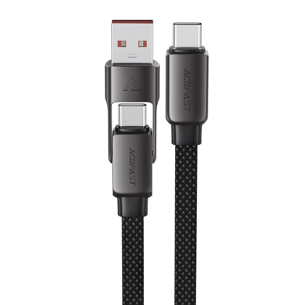 Kabl za prenos podataka i punjenje USB-C - USB-A / USB-C Acefast C13-05, 60W, 0.2m, Crni