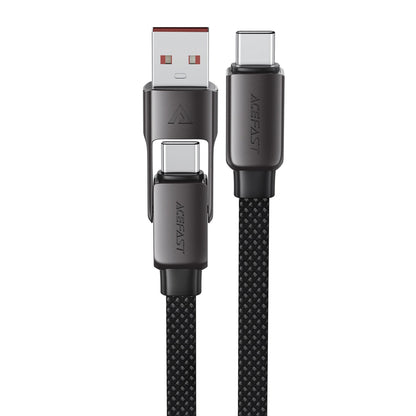 Kabl za prenos podataka i punjenje USB-C - USB-A / USB-C Acefast C13-05, 60W, 0.2m, Crni