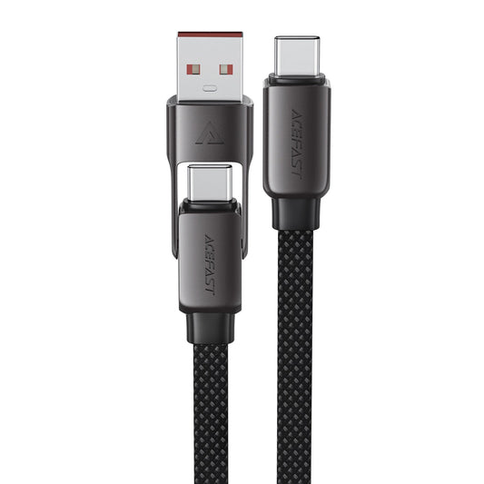 Kabl za prenos podataka i punjenje USB-C - USB-A / USB-C Acefast C13-05, 60W, 0.2m, Crni