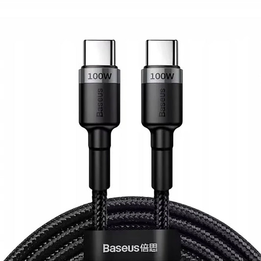 Kabl za prenos podataka i punjenje USB-C - USB-C Baseus Cafule, 100W, 2m, Sivi CATKLF-BLG1