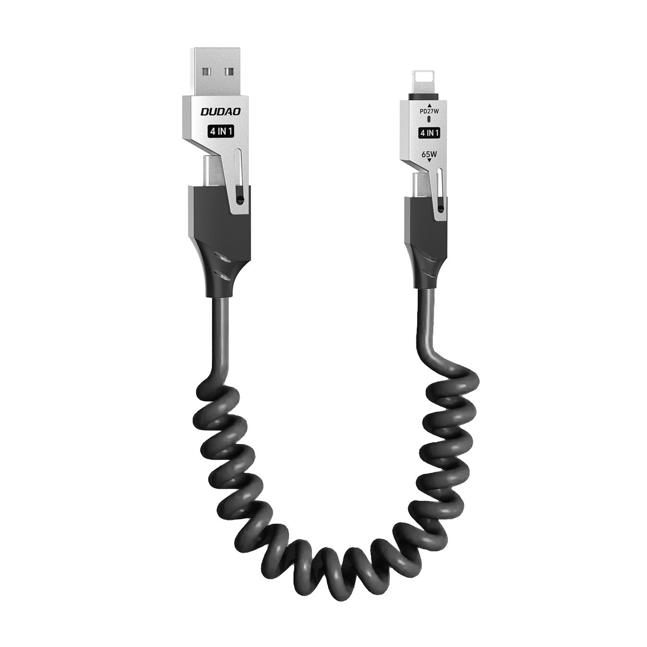Kabl za podatke i punjenje USB-A / USB-C - Lightning / USB-C Dudao L20 Pro, 65W, 1.5m, Crni