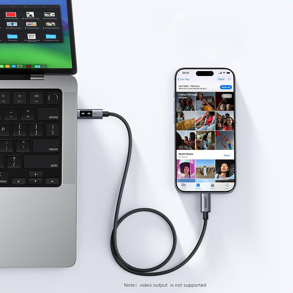 Kabl za Prenos Podataka i Punjenje USB-C - USB-C UGREEN L509, 100W, 0.5m, Sivi