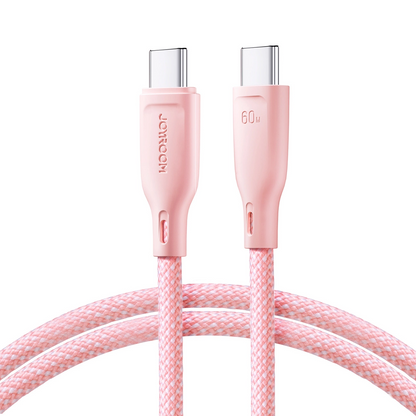 Kabl za podatke i punjenje USB-C - USB-C Joyroom S-A34, 60W, 1m, Roze