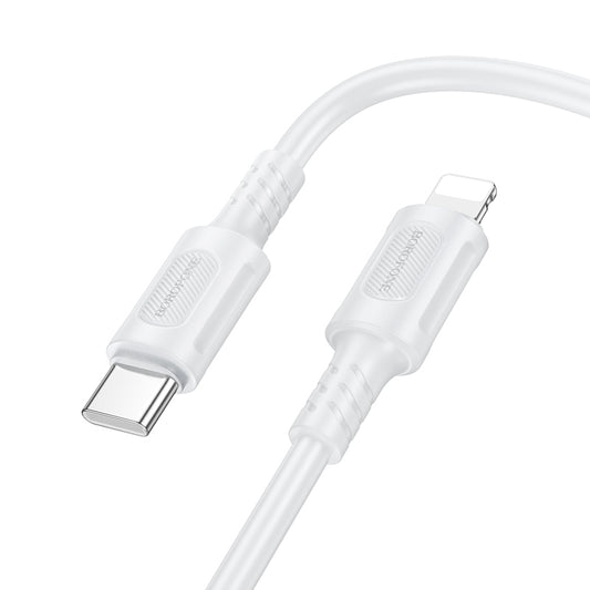 Kabl za prenos podataka i punjenje USB-C - Lightning Borofone BX111 Feliz, 27W, 1m, Bela