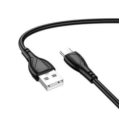 Kabl za podatke i punjenje USB-A - USB-C Borofone BX121 Energy, 18W, 1m, Crni