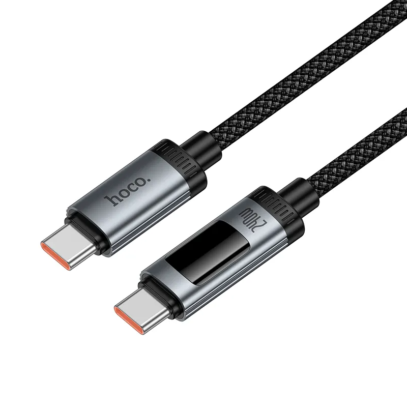 Kabl za podatke i punjenje USB-C - USB-C HOCO Display U148, 240W, 1.2m, Crni