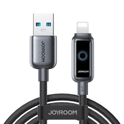 Kabl za prenos podataka i punjenje USB-A - Lightning Joyroom S-A55 StarFlight Display, 18W, 1.2m, Crni