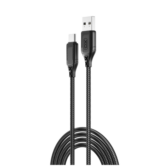Kabl za podatke i punjenje USB-A - USB-C XO Design NB235, 18W, 1m, Crni