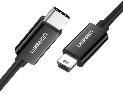 Kabl za podatke i punjenje USB-C - miniUSB UGREEN US242, 18W, 1m, Crni