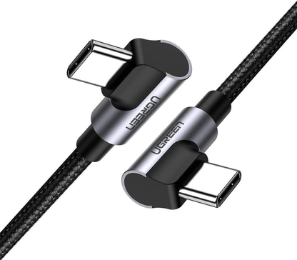 Kabl za podatke i punjenje USB-C - USB-C UGREEN US323 Angled, 60W, 2m, Crni