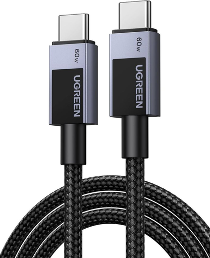Kabl za podatke i punjenje USB-C - USB-C UGREEN L524, 60W, 2m, Sivi