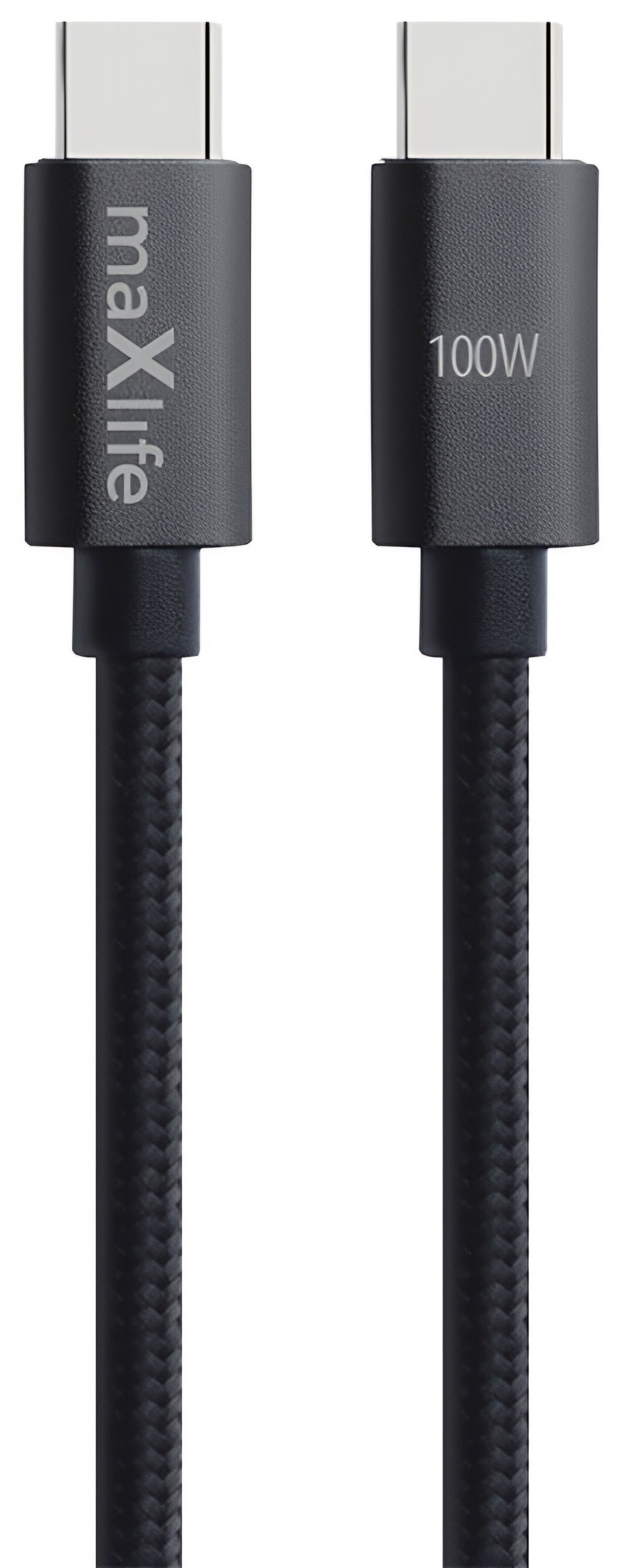 Kabl za podatke i punjenje USB-C - USB-C MaXlife MXUC-12, 100W, 1m, Crni