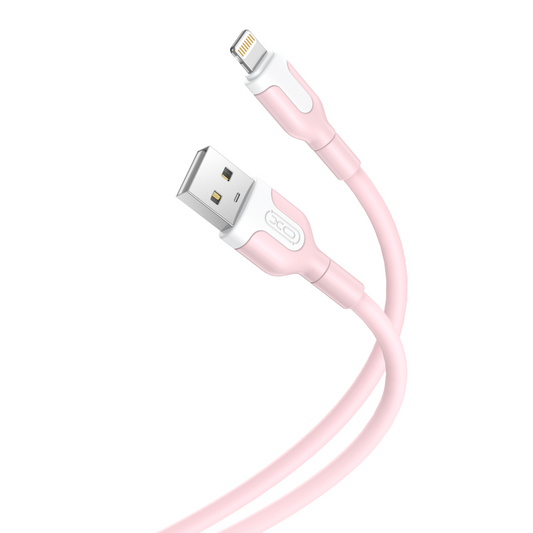 Kabl za prenos podataka i punjenje USB-A - Lightning XO Design NB212, 18W, 1m, Roze
