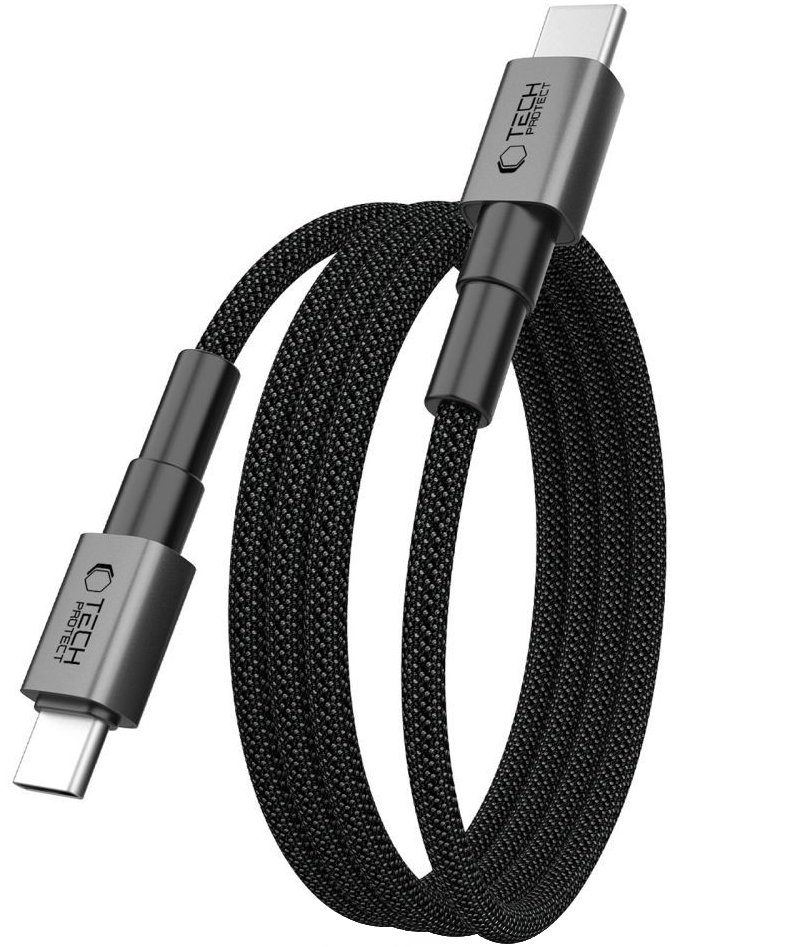 Kabl za podatke i punjenje USB-C - USB-C Tech-Protect Ultraboost DNA MagTwist, 100W, 2m, Sivi