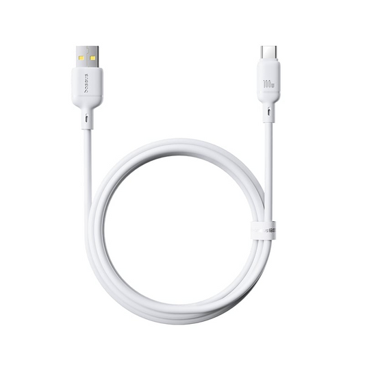 Kabl za Podatke i Punjenje USB-A - USB-C Baseus Silky, 100W, 1m, Beli P10377703213-00