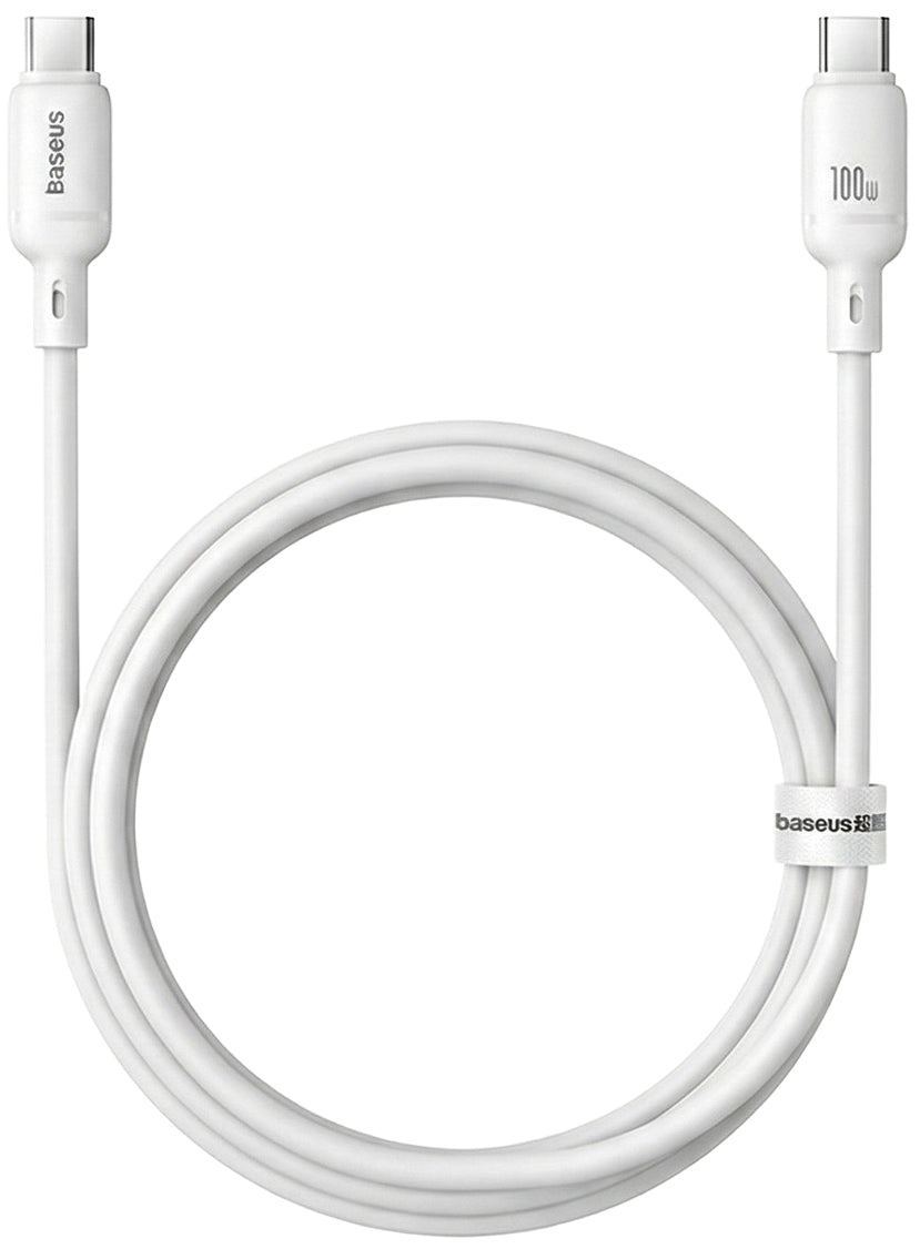 Kabl za podatke i punjenje USB-C - USB-C Baseus Silky, 100W, 1m, Beli P10377704213-00