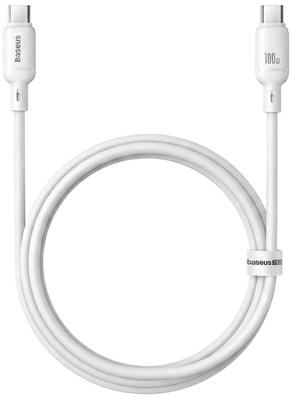 Kabl za podatke i punjenje USB-C - USB-C Baseus Silky, 100W, 1m, Beli P10377704213-00