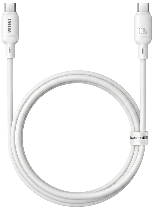 Kabl za podatke i punjenje USB-C - USB-C Baseus Silky, 100W, 1m, Beli P10377704213-00