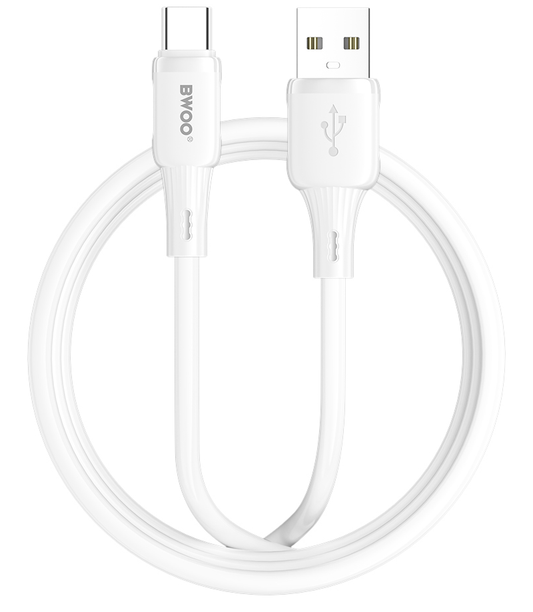 Kabl za prenos podataka i punjenje USB-A - USB-C BWOO X329C, 18W, 1m, Bela