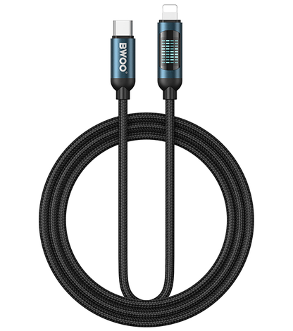 USB-C - Lightning BWOO X305 Display kabl za prenos podataka i punjenje, 27W, 1m, Crni