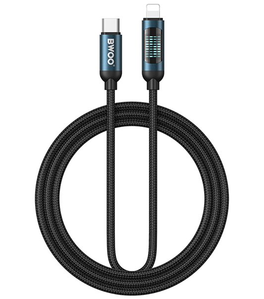 USB-C - Lightning BWOO X305 Display kabl za prenos podataka i punjenje, 27W, 1m, Crni