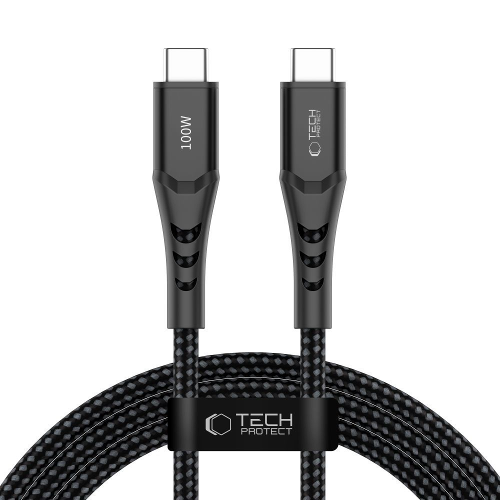 USB-C kabl za prenos podataka i punjenje - USB-C Tech-Protect UB11T Ultraboost, 100W, 2m, Crna