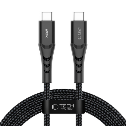 USB-C kabl za prenos podataka i punjenje - USB-C Tech-Protect UB11T Ultraboost, 240W, 2m, Crni