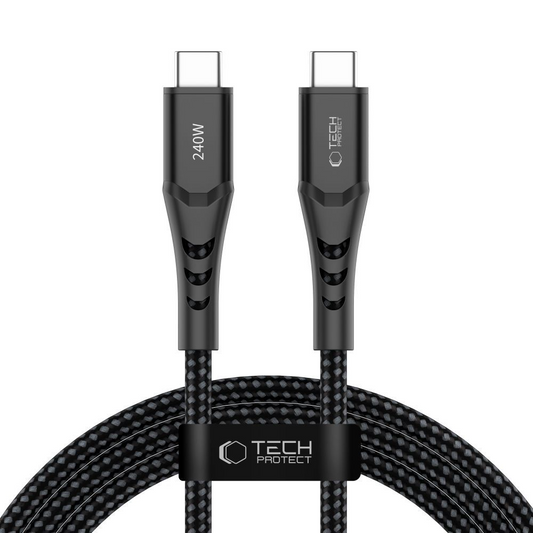 USB-C kabl za prenos podataka i punjenje - USB-C Tech-Protect UB11T Ultraboost, 240W, 2m, Crni