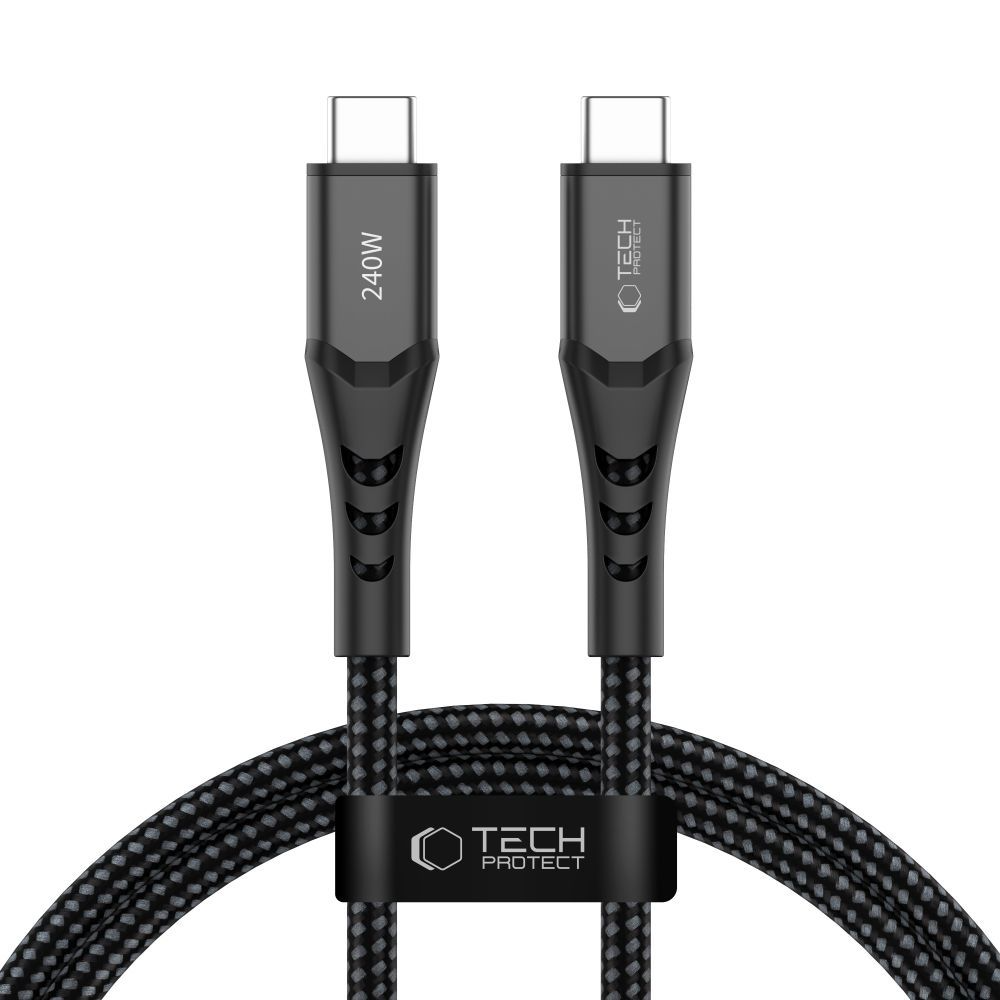 USB-C kabl za prenos podataka i punjenje - USB-C Tech-Protect UB11T Ultraboost, 240W, 1m, Crna