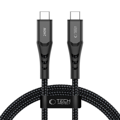 USB-C kabl za prenos podataka i punjenje - USB-C Tech-Protect UB11T Ultraboost, 240W, 1m, Crna