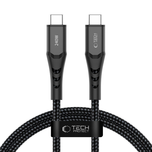 USB-C kabl za prenos podataka i punjenje - USB-C Tech-Protect UB11T Ultraboost, 240W, 1m, Crna