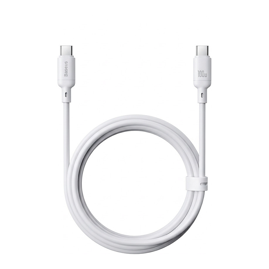 Kabl za podatke i punjenje USB-C - USB-C Baseus Silky, 100W, 2m, Beli