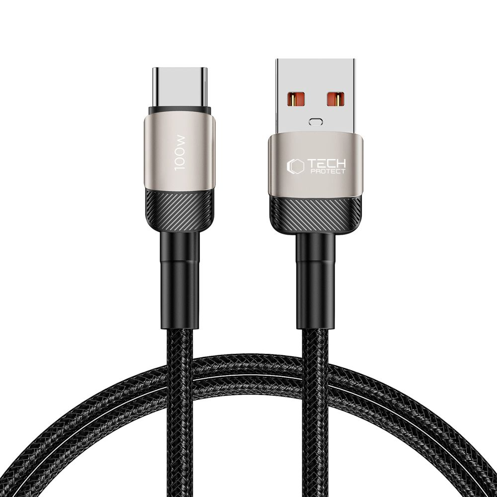 USB-A - USB-C kabl za prenos podataka i punjenje Tech-Protect Ultraboost EVO, 100W, 1m, Srebrni