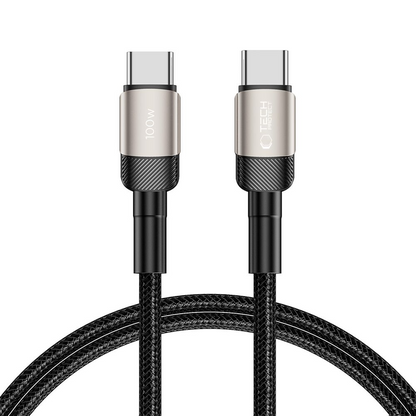 Kabl za prenos podataka i punjenje USB-C - USB-C Tech-Protect Ultraboost EVO, 100W, 1m, Srebrni