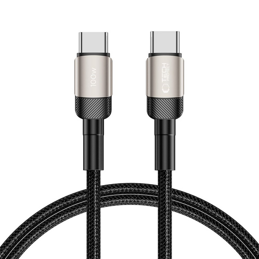Kabl za prenos podataka i punjenje USB-C - USB-C Tech-Protect Ultraboost EVO, 100W, 1m, Srebrni