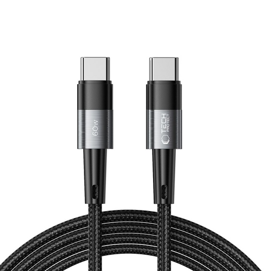 USB-C - USB-C kabl za prenos podataka i punjenje Tech-Protect Ultraboost, 60W, 2m, Siva